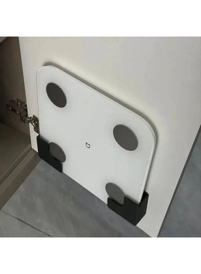 2pcs Black Wall Mounted Weight Scale Shelf Storage Rack No Drill Adhesive - Image 3