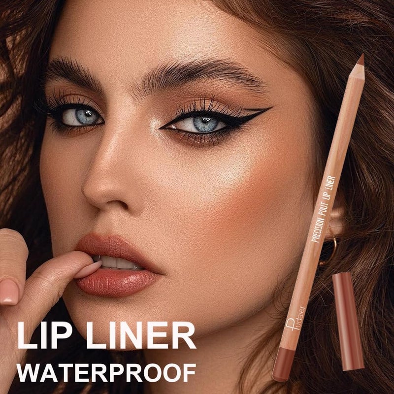 pudaier 12 Colors Lip Liner Set, Matte Finish Series Lip Liners Pen Kit for Women, Long Lasting Waterproof Smooth High Pigmented Lip Pencil for Daily Makeup (Set B) - Image 2