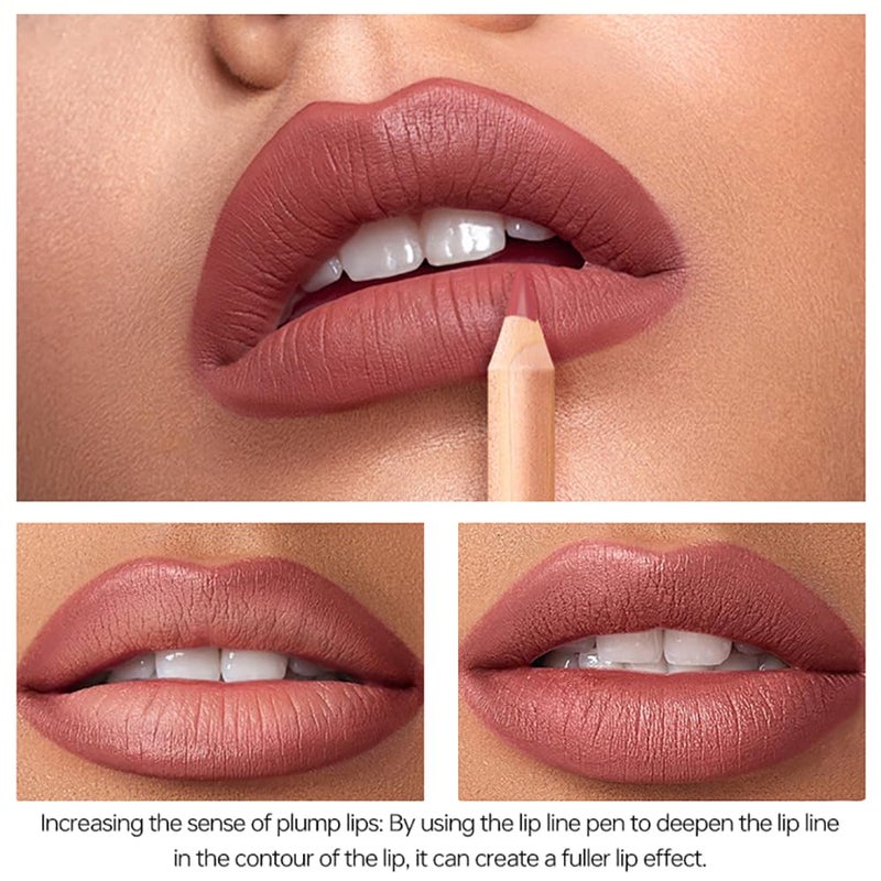 pudaier 12 Colors Lip Liner Set, Matte Finish Series Lip Liners Pen Kit for Women, Long Lasting Waterproof Smooth High Pigmented Lip Pencil for Daily Makeup (Set B) - Image 5