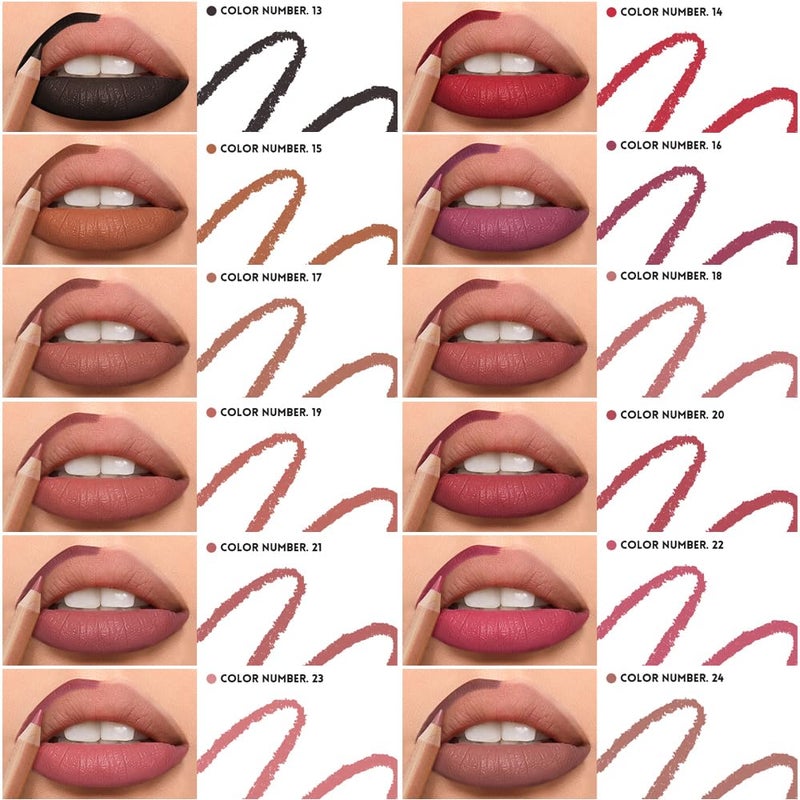 pudaier 12 Colors Lip Liner Set, Matte Finish Series Lip Liners Pen Kit for Women, Long Lasting Waterproof Smooth High Pigmented Lip Pencil for Daily Makeup (Set B) - Image 4