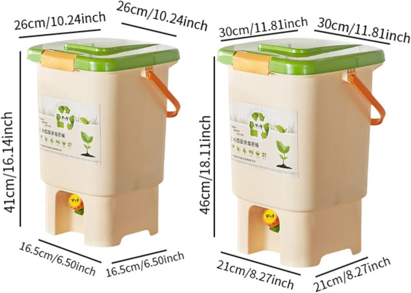 سلة سماد للطاولة، خزان تخمير للسماد، ملحقات بقايا المطبخ، مقاس M - Image 2