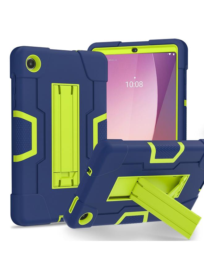 اس-توب جراب لجهاز Lenovo Tab M8 من الجيل الرابع، مصنوع من السيليكون بلون متباين، مع حامل. - Image 1