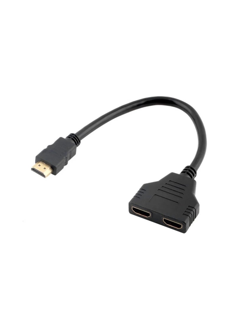 1/2 HDMI Splitter 1 In 2 HDMI Adapter Cable For PC DVD TV HDTV - Image 3