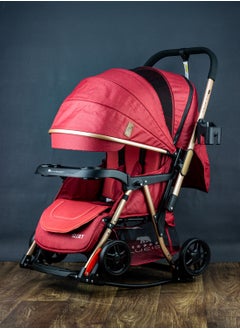 LUCID GLORY - 3 in 1 Baby Stroller, Rocking and Stationary, Luxurious, with High Density Lining, from Lucid Brand, Red, Model:  - Image 3