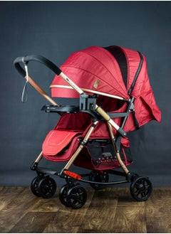 LUCID GLORY - 3 in 1 Baby Stroller, Rocking and Stationary, Luxurious, with High Density Lining, from Lucid Brand, Red, Model:  - Image 2