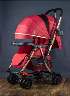 LUCID GLORY - 3 in 1 Baby Stroller, Rocking and Stationary, Luxurious, with High Density Lining, from Lucid Brand, Red, Model:  - Image 1