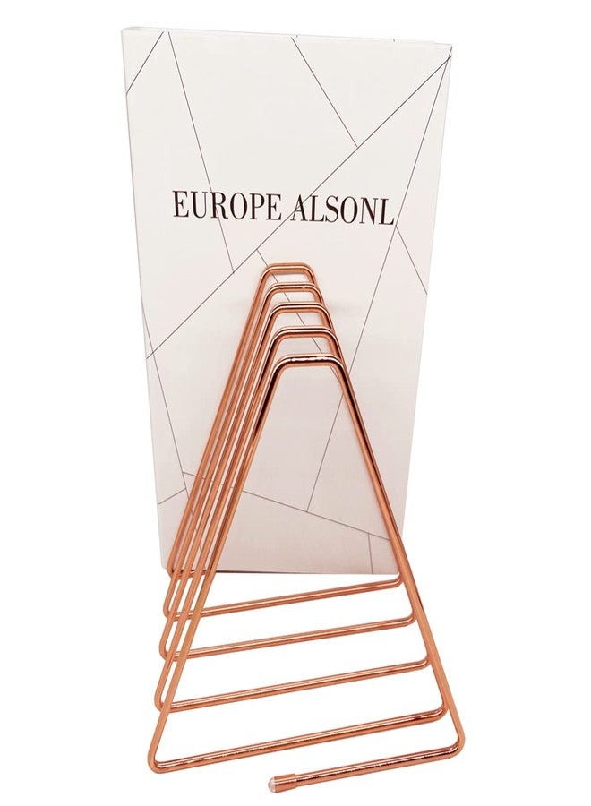 JIARI Decorative Book Organizer Magazine Holder, Desktop File Sorter Organizer Bookshelf Bookends Book End, Telescopic Metal Bookend 7 Section (Rose Gold) - Image 4