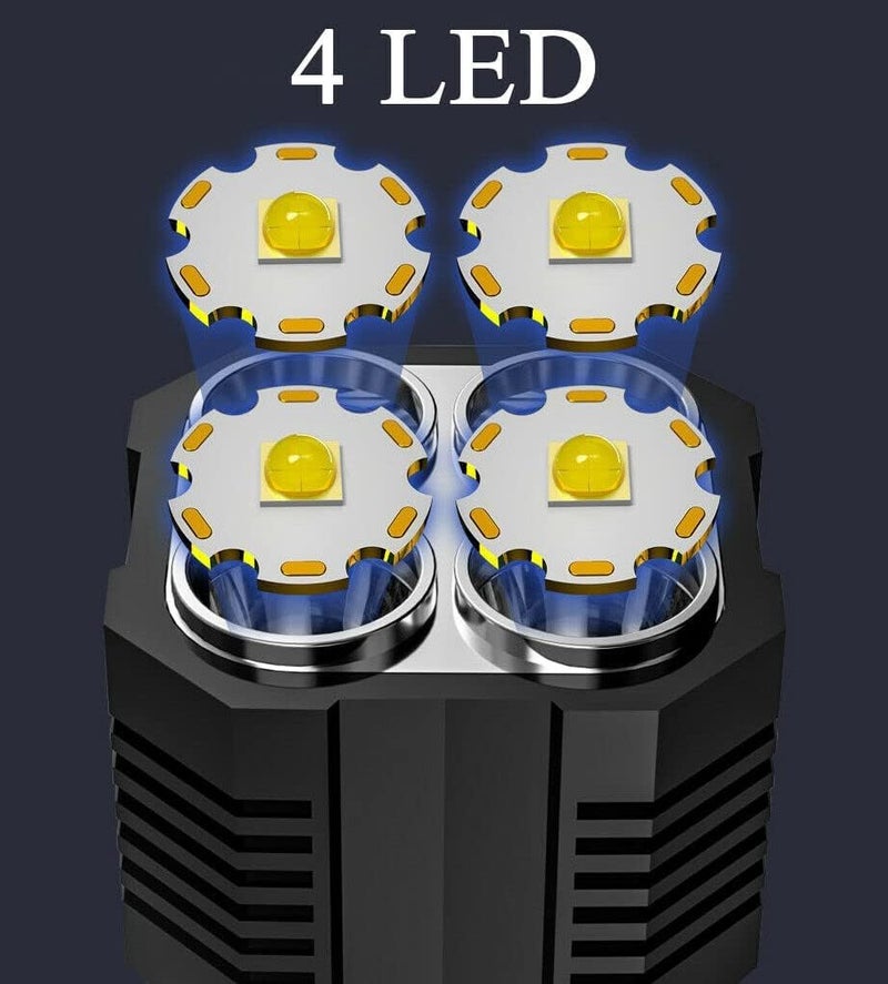 Zipron Zipron LED Flashlight USB Rechargeable High Lumens Tactical Light with Sidelight 4X LED Zoomable Handheld Super Brightest Flashlights Portable Torch for Outdoor Camping Emergency Lantern  - Image 2