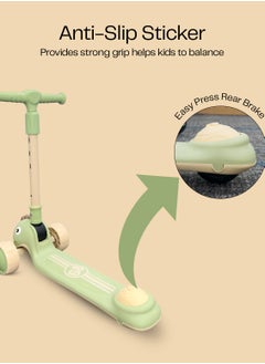 HOCC Snuggle Buggy Foldable Baby Scooter with Adjustable Height (3 Levels) - Green  - Image 4