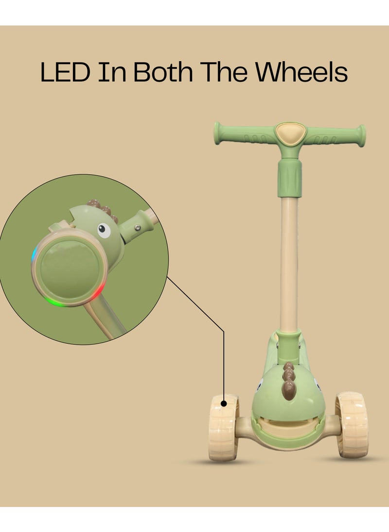 HOCC - Snuggle Buggy Foldable Baby Scooter with Adjustable Height (3 Levels) - Green - Image 1