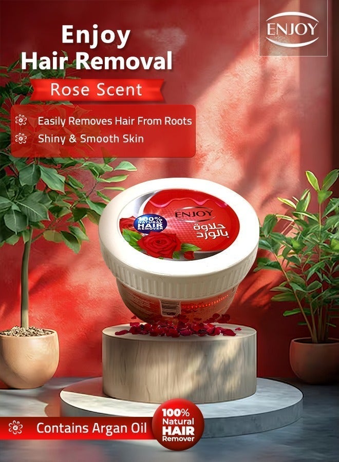 ENJOY Hair Remover Paste with Rose – 400g | 100% Natural Sugar Wax | Gentle & Refreshing Hair Removal | Smooth & Silky Skin | Long-Lasting Results | Enriched with Natural Rose Extract - Image 4