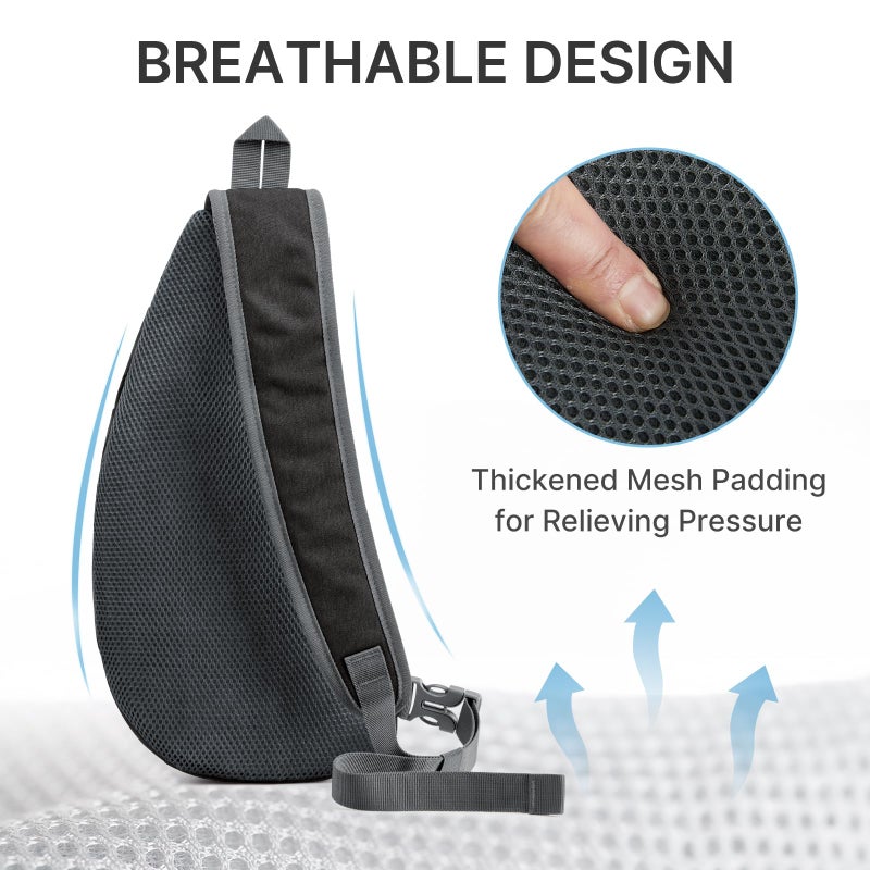 G4Free حقائب سلاينغ للرجال من G4Free حقيبة ظهر صغيرة عبر الجسم حقيبة سلاينغ على الصدر (أسود) - Image 5