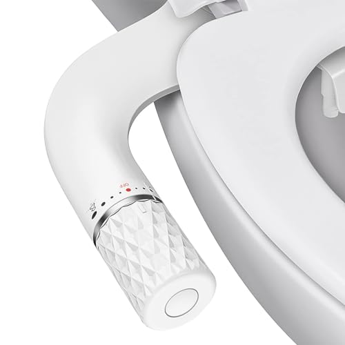 HANNEA® Bidet Attachment for Toilet with Handle Bidet Jet Spray for Toilet with Dual Nozzles, Bidet Toilet Seat Water Spray Non-Electric Cleaning for Toilet Adjustable Water Pressure - Image 1