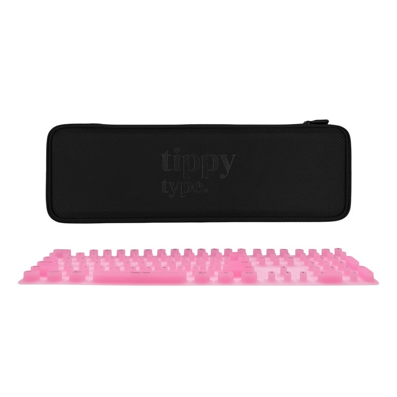 TIPPY TYPE Raised Keyboard Cover for Long Nails â€“ Fits Logitech MX Keys S Full-Size Keyboard - Silicone - The Original - Comfortable Typing, Quiet, Nail Protection (Cotton Candy Pink) - Image 1