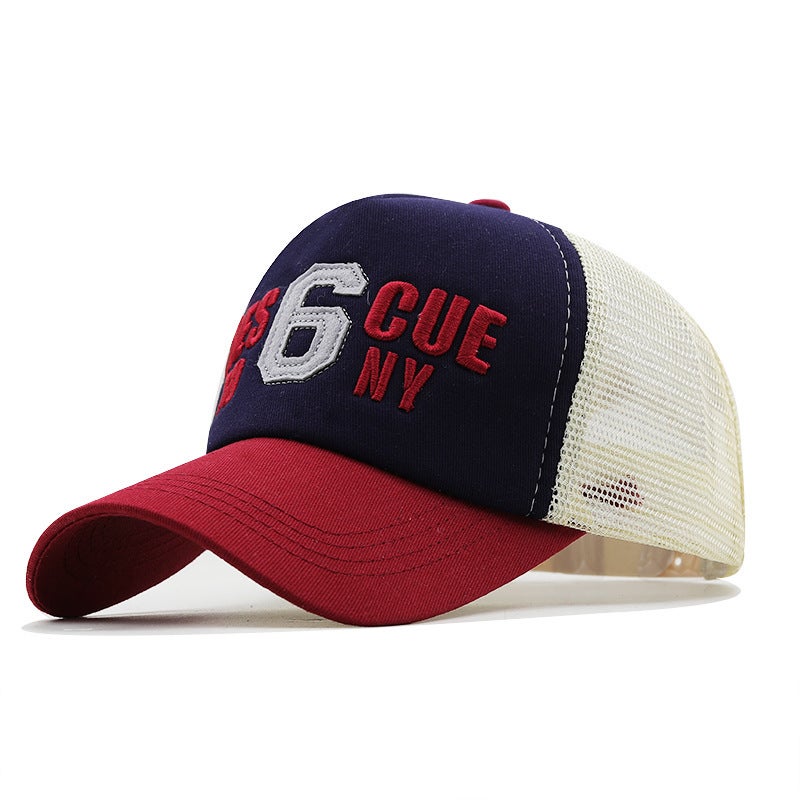 Baseball Cap Men RES CUE Embroidery NY 3D Mesh Curved Brim Hat - Image 1