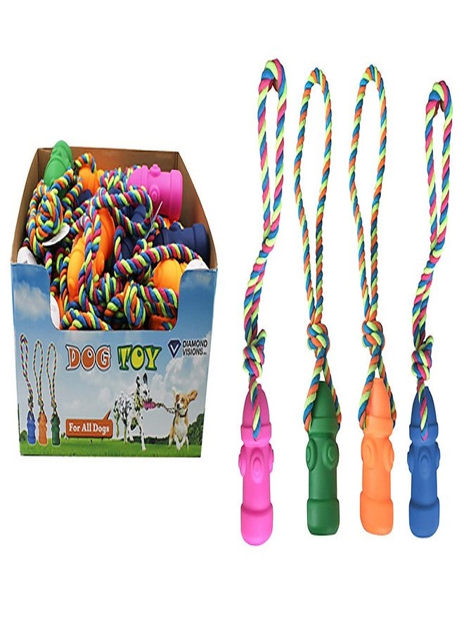 Diamond Visions 01-1726 Dog Rope Toys Squeak Hydrant Multipack in Assorted Colors (4 Toys)