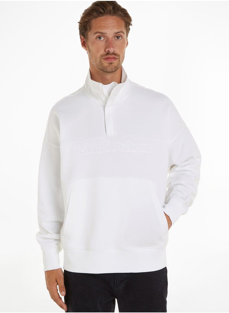 Calvin Klein Jeans - Embossed Half Zip Sweater - Image 1