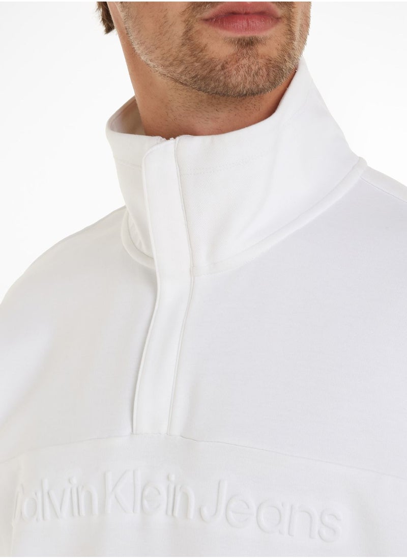Calvin Klein Jeans - Embossed Half Zip Sweater - Image 1