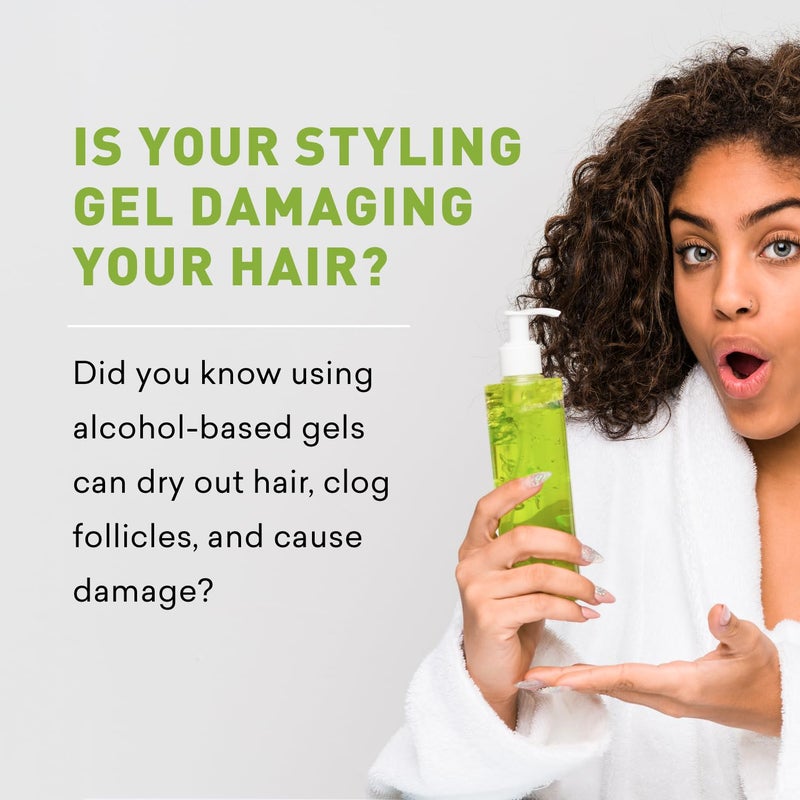 Just Nutritive Herbal Hair Gel With Vitamins & Proteins | Natural, Alcohol-Free & Humidity Controlling for All Hair Types - 16 Fl Oz - Image 2