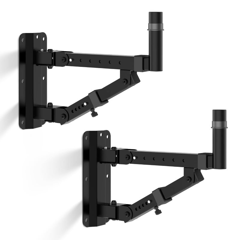 Vondynote Set of 2 Speaker Wall Mounts Heavy Duty PA Wall Speaker Mounting Brackets with 180Â° Swivel and 20Â° Tilt Adjustable, 35mm Pole Mount - Image 1