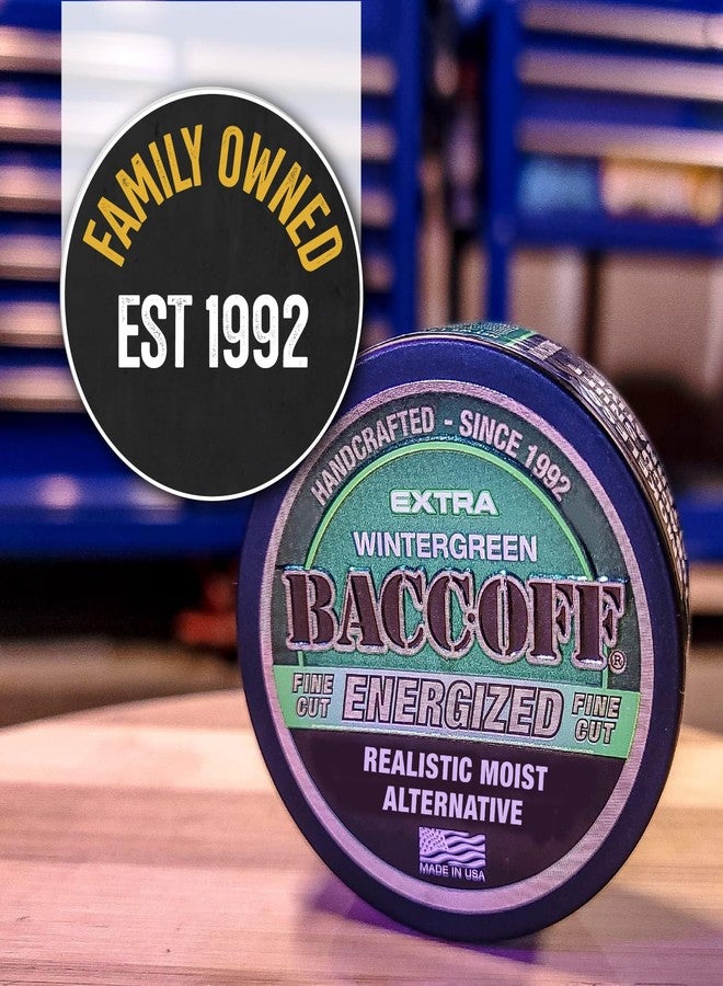 BACC OFF 5 Cans, BaccOff Extra Wintergreen Energized Fine Cut, Strong Wintergreen Flavor with Caffeine and B Vitamins - Image 5