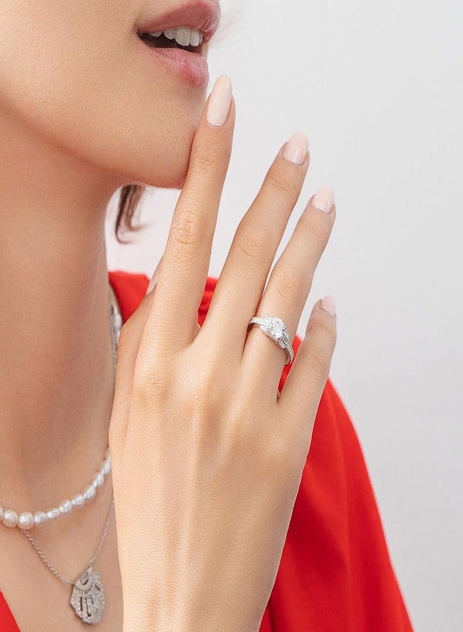 BERRICLE Sterling Silver Vintage Inspired Art Deco Cubic Zirconia CZ Fashion Ring for Women, Rhodium Plated Size 7 - Image 5