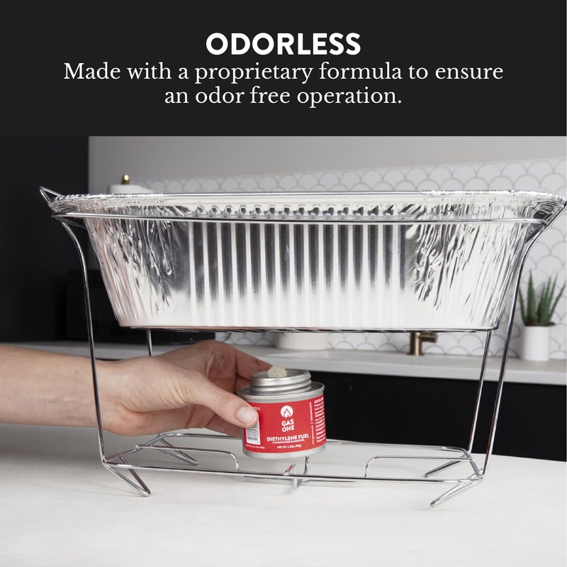 GasOne 2+ Hour Chafing Fuel - Food Warmer for Chafing Dish Buffet Set - Liquid Safe Fuel with Wick & Lid Opener for Chafing Dish (Pack of 12) - Image 5