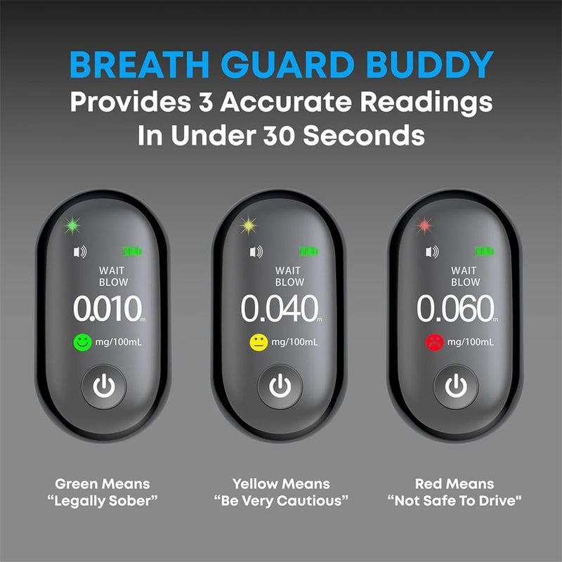Alcohol Tester, Portable No-Contact Breathalyzer Keychain, Fast, Accurate Home Alcohol Tester, BAC Breathalyzer - Image 4
