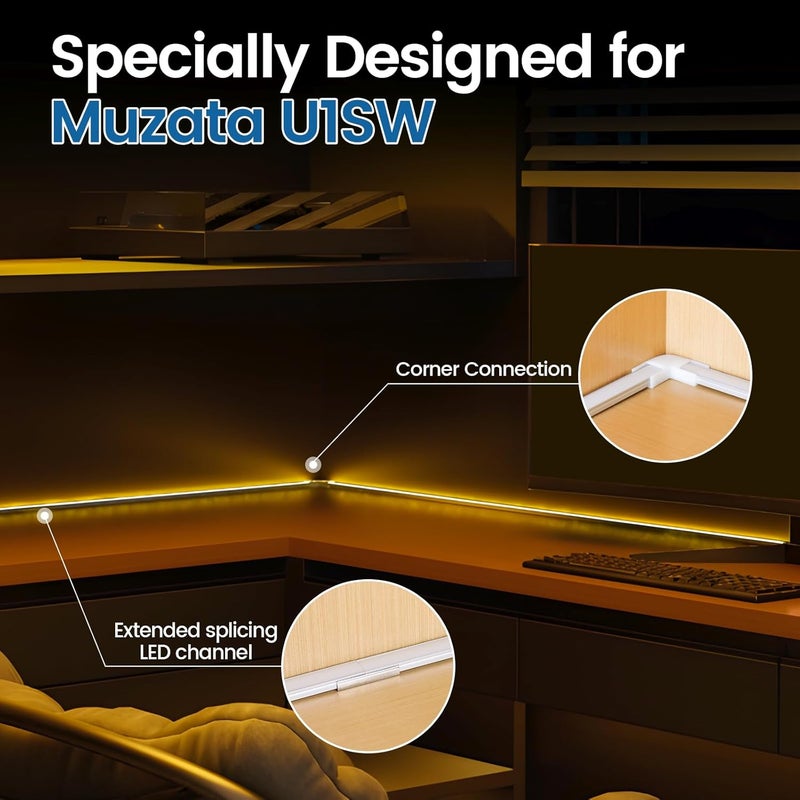 Muzata White Corner Connector Kit for LED Channel L Shape Connectors fit Muzata U1SW Series LED Aluminum Channel Easy Install Accessories LC23 WW - Image 2