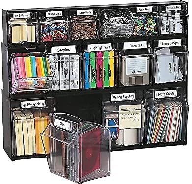 Deflecto 20604OP Tilt Bin Plastic Storage System w6 Bins 23 58 x 3 58 x 4 12 Black - Image 3