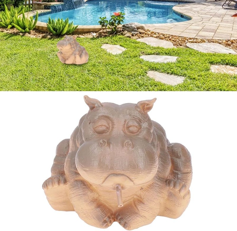 Resin Hippo Fountain Spitter For Garden Pond Indoor Outdoor Decoration - Image 5