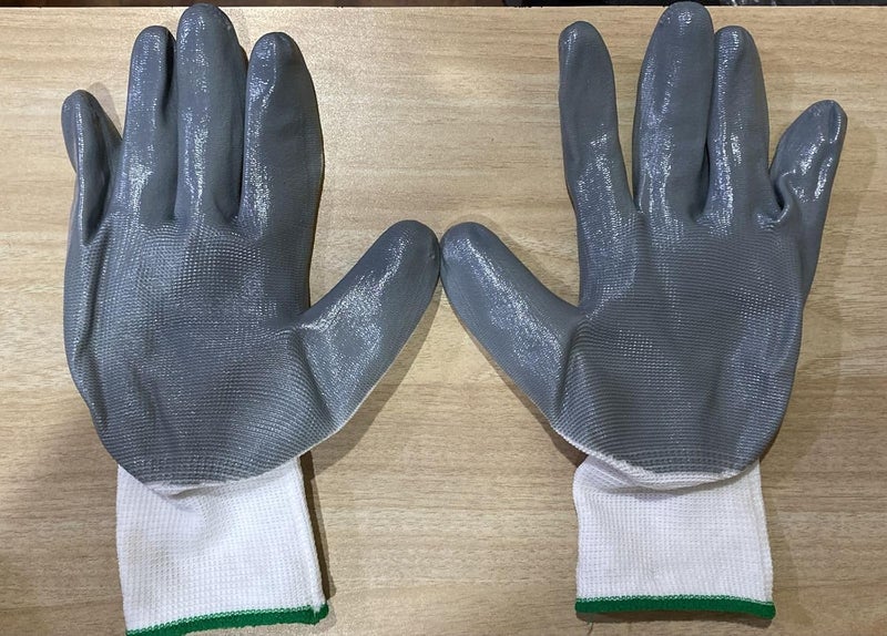 Premium Safe-Grip PU Coated Saftey Gloves, White and Grey, Size 9L Pack of 6 Pairs  - Image 3