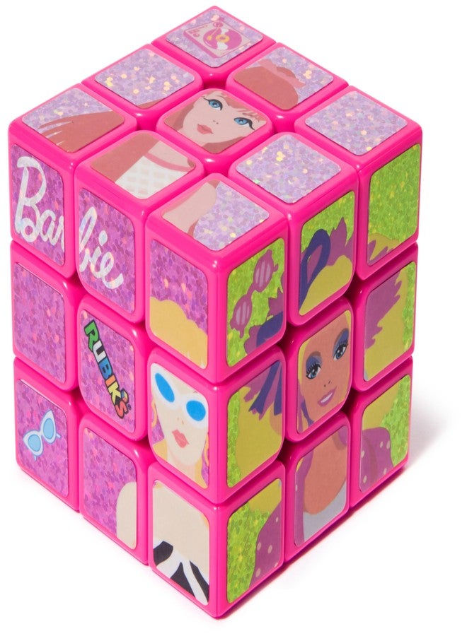 Rubik's Rubik’s Cube, Barbie Cube, Celebrate Barbie’s 50th Anniversary, Problem-Solving Brain Teaser, Classic Color-Matching Puzzle, Fidget Toy, Sensory Puzzle for Adults, Teens, Kids, for Ages 8 & Up - Image 1