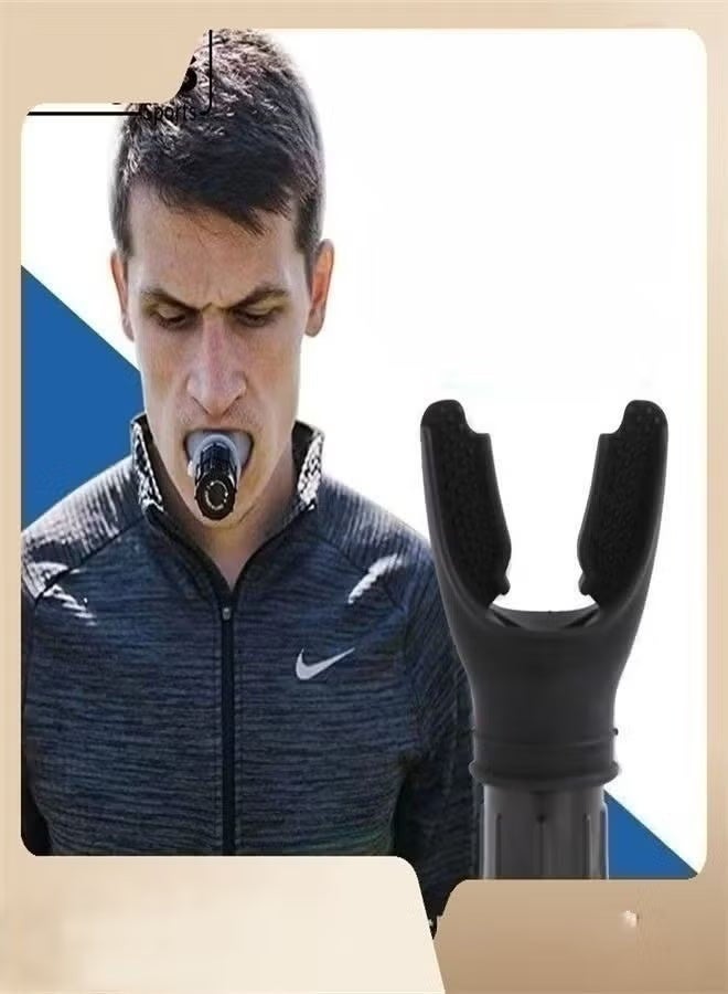 جهاز تقوية عضلات الرئة، جهاز تمارين التنفس، جهاز تمارين التنفس العميق المصنوع من السيليكون، يزيد من سعة الرئة، يحسن النوم (أسود) - Image 3