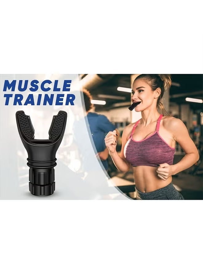 جهاز تقوية عضلات الرئة، جهاز تمارين التنفس، جهاز تمارين التنفس العميق المصنوع من السيليكون، يزيد من سعة الرئة، يحسن النوم (أسود) - Image 5