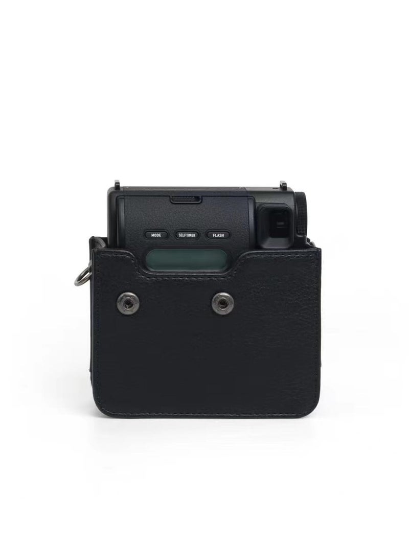Protective Case For Fujifilm Instax Mini 99 Instant Camera PU Leather Bag Cover with Removable Adjustable Strap (Black) - Image 5