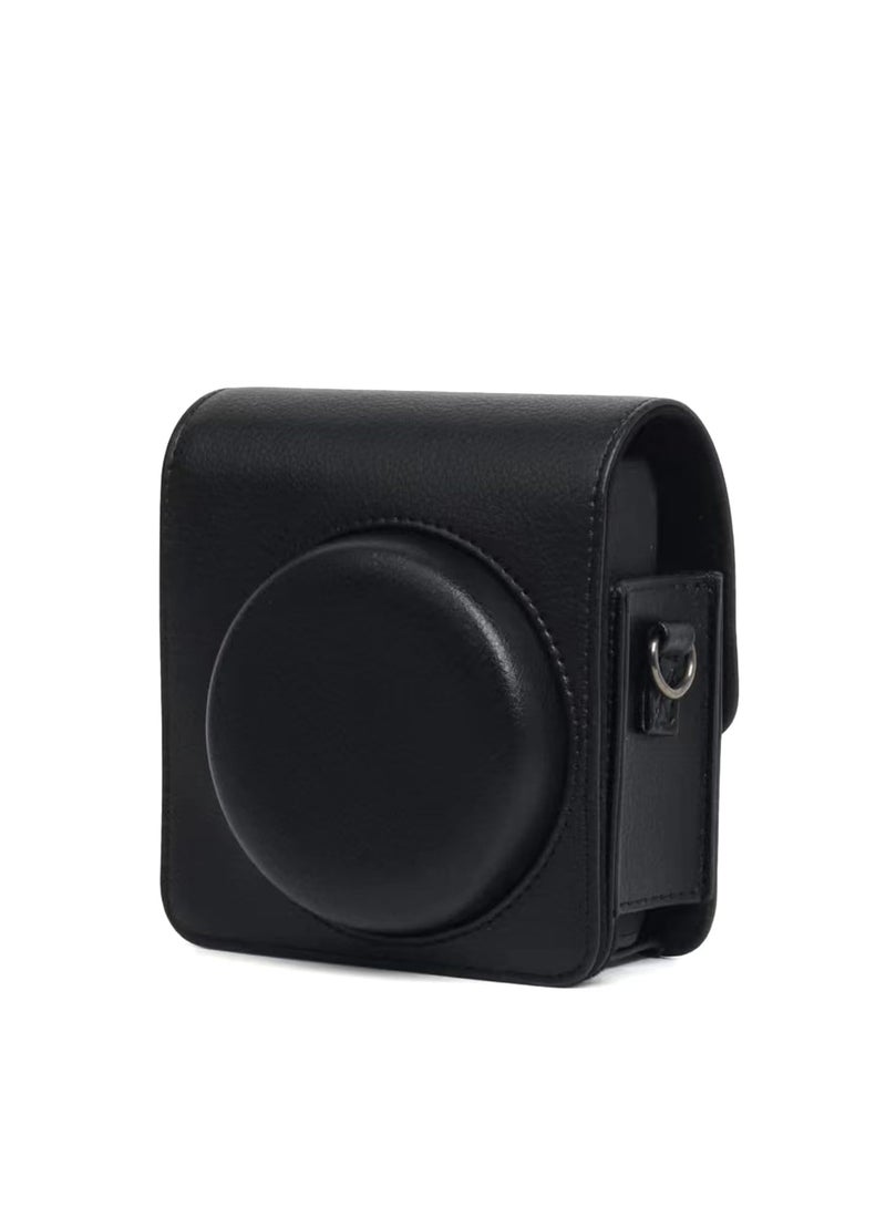 Protective Case For Fujifilm Instax Mini 99 Instant Camera PU Leather Bag Cover with Removable Adjustable Strap (Black) - Image 3