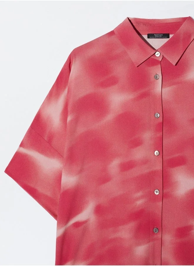 PARFOIS Tie-Dye Shirt Dress