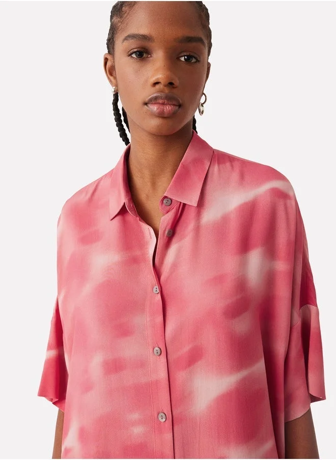 PARFOIS Tie-Dye Shirt Dress