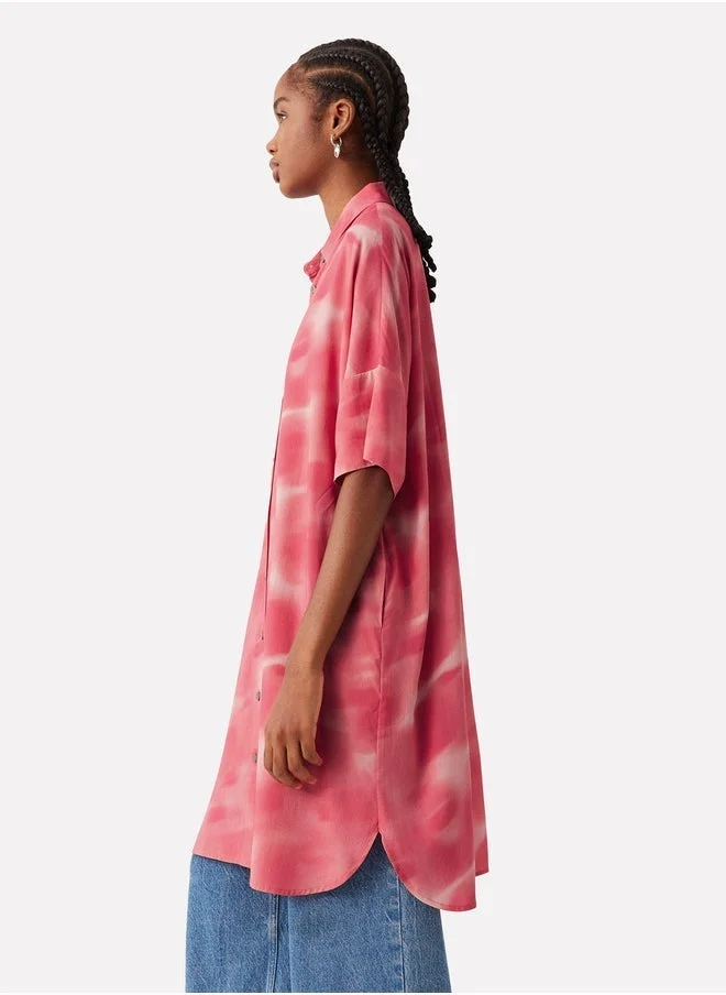 PARFOIS Tie-Dye Shirt Dress