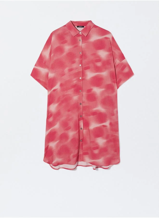 PARFOIS Tie-Dye Shirt Dress