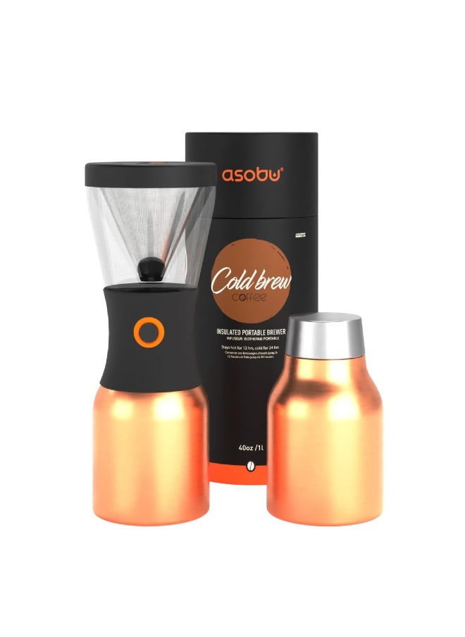 asobu - Portable Cold Brew Coffee Maker Copperstainless Steel - Image 1