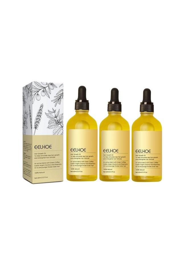 Deuiosna Veganic Rosemary Hair Growth Oil for Dry, Damaged & Thin Hair, Nourishing Unisex Formula (3 x 60ml)  - Image 1