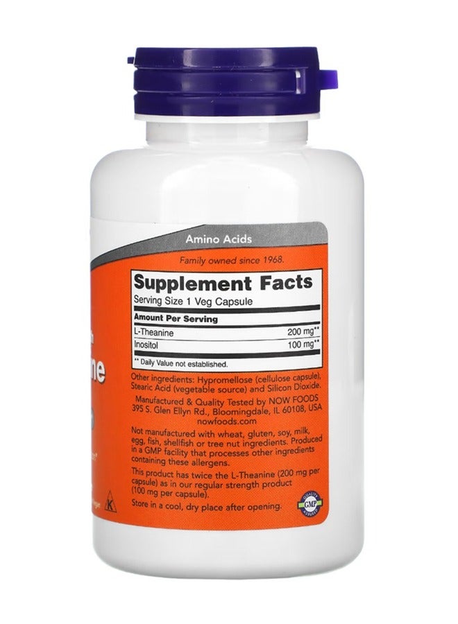 now Double Strength L-Theanine 200 Mg 120 Veg Capsules - Image 2
