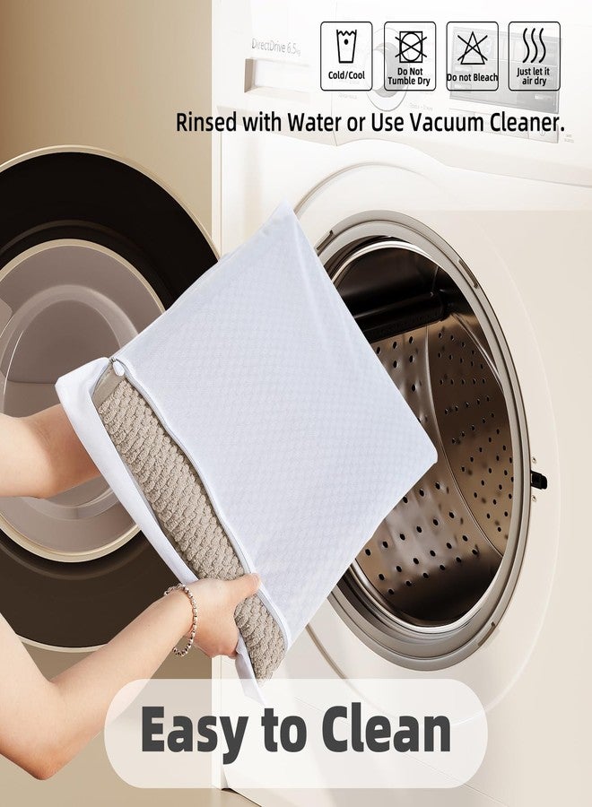 TYUU Bathroom Rugs Non Slip Washable, Super Absorbent Thin Bath Mat for Bathroom Small Quick Dry Low Pile Bathroom Rug, Beige 16"x24" - Image 5