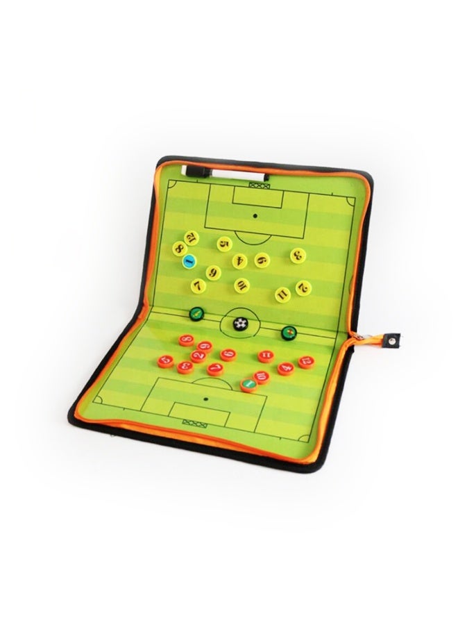Soccer Coaching Board Set, Magnetic Tactical Strategy Portable with Dry Erase Marker Pen and Multicolor Leather Zipper Bag - Image 5