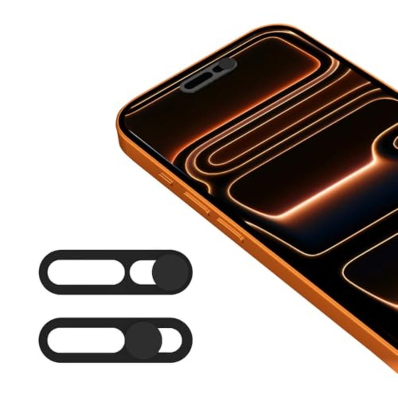Front Camera Privacy Cover for iPhone 17 Series: Slim Sliding Webcam Shield in Black, Non-Blocking Design for Face ID Sensors 2 Pack - Image 1