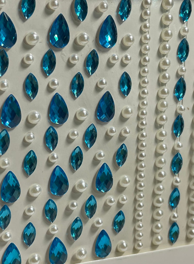 ملصقات تاتو الوجة والجسم من حجر الؤلؤ ذاتية اللصق مناسبة لتزيين الوجه والجسم والأظافر - Image 2