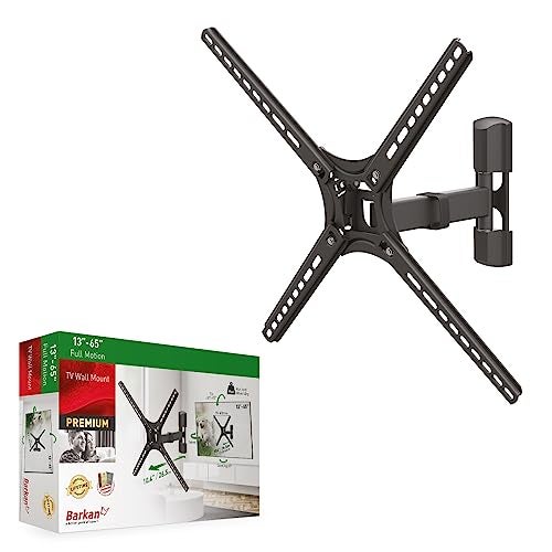 Barkan TV Wall Mount, 13-65 inch Full Motion Articulating - 3 Movement Flat/Curved Screen Bracket, Holds up to 88lbs, Patented, Fits LED OLED LCD - Image 1