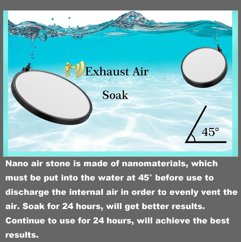 Carefree Fish Aquarium Nanometer Materials Air Stone Disk Fish Tank Hydroponics Bubble Stone Disc 1.4/2/4/6/8 Inchï¼ˆAir Pump Not Included - Image 3